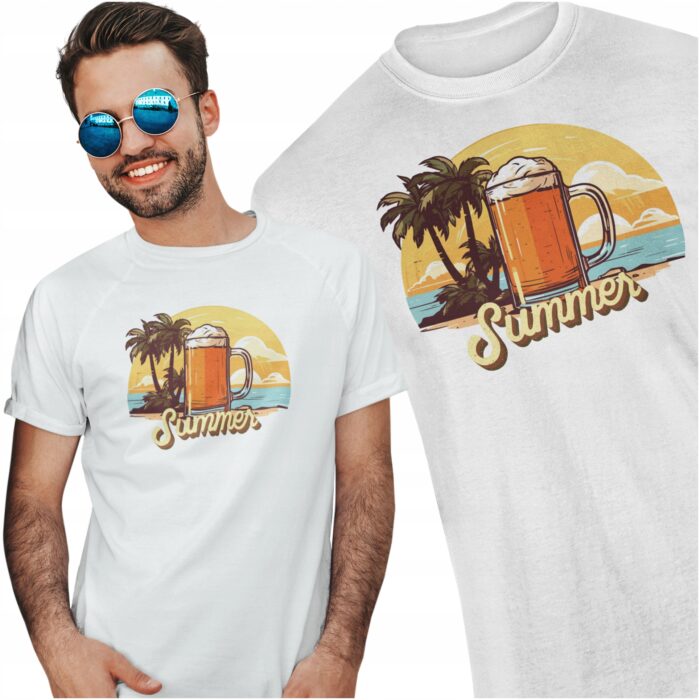 SUMMER BEER PIWO- koszulka z nadrukiem - obrazek 2