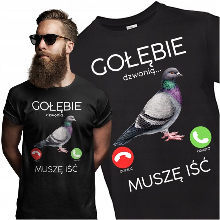 Koszulka T-shirt PREZENT DLA GOŁĘBIARZA- koszulka z nadrukiem - obrazek 2