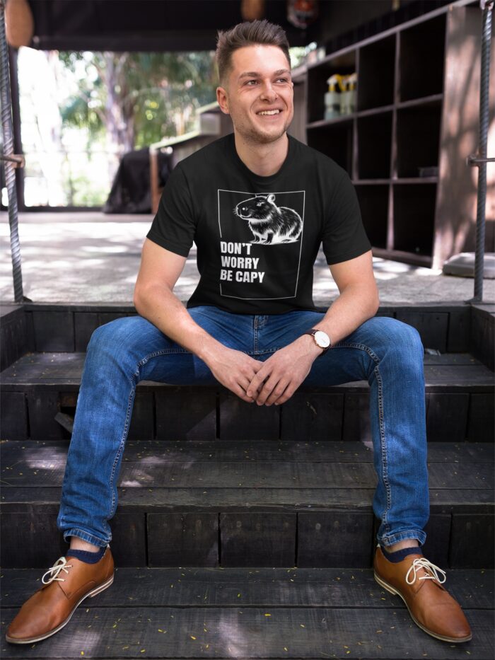 KAPIBARA DON'T WORRY BE CAPY- koszulka z nadrukiem - obrazek 5