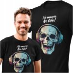 CZASZKA NO MUSIC NO LIFE- koszulka z nadrukiem - obrazek 2