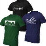 T-shirt 3szt ZESTAW Koszulka męska wakacje 100% BAWEŁNA 3pak W GÓRY | S