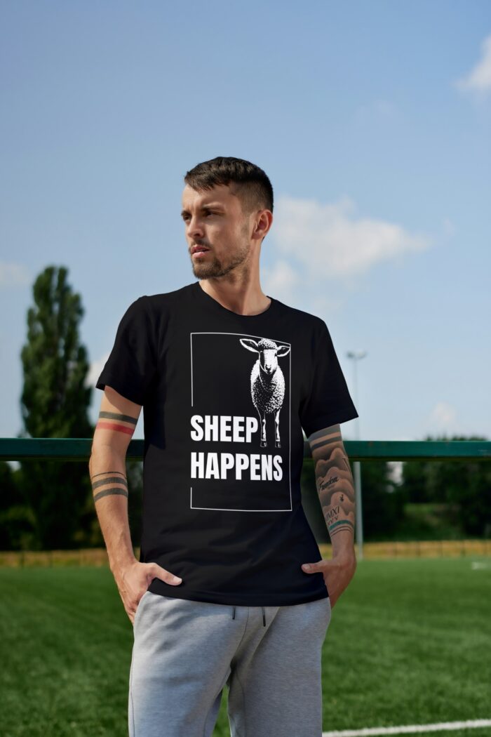 SHEEP HAPPENS- koszulka z nadrukiem - obrazek 3