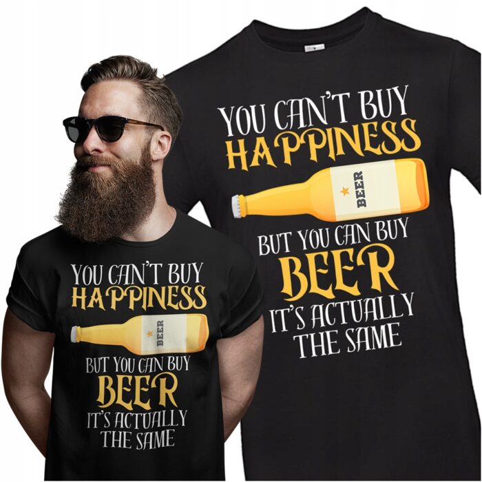 HAPPINESS BEER piwo- koszulka z nadrukiem - obrazek 2