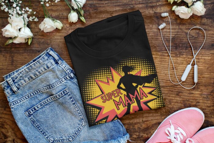 SUPER MAMA- koszulka z nadrukiem - obrazek 3