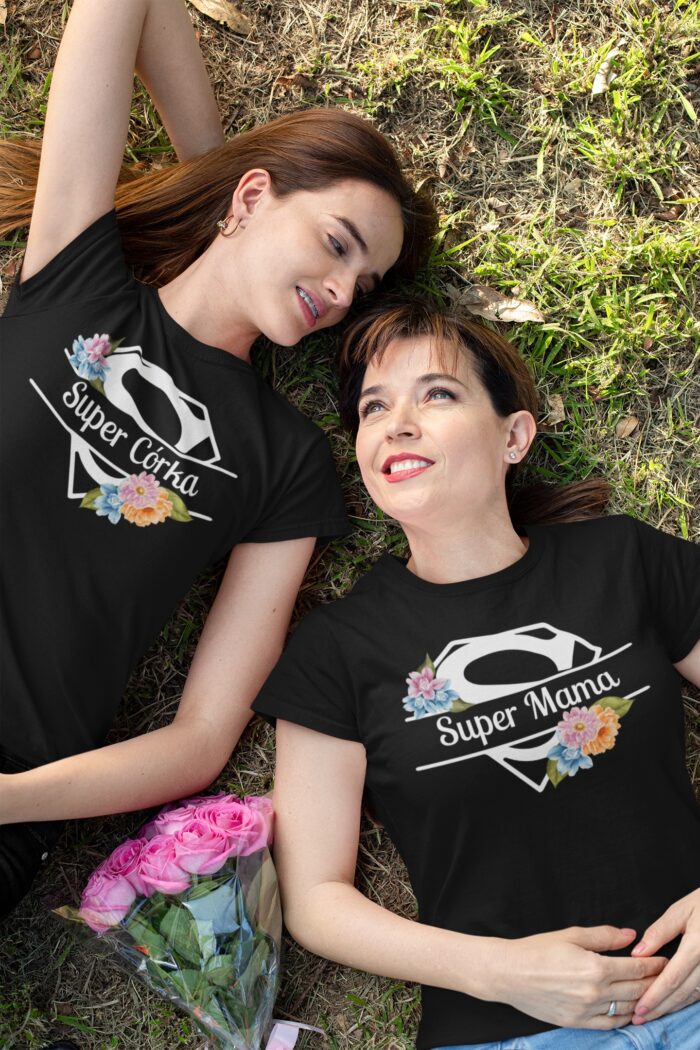 SUPER MAMA- koszulka z nadrukiem - obrazek 3
