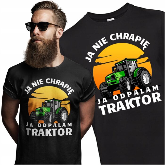 Koszulka T-shirt  JA NIE CHRAPIĘ- koszulka z nadrukiem - obrazek 2