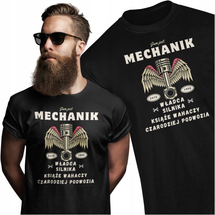 JAM JEST MECHANIK- koszulka z nadrukiem - obrazek 2