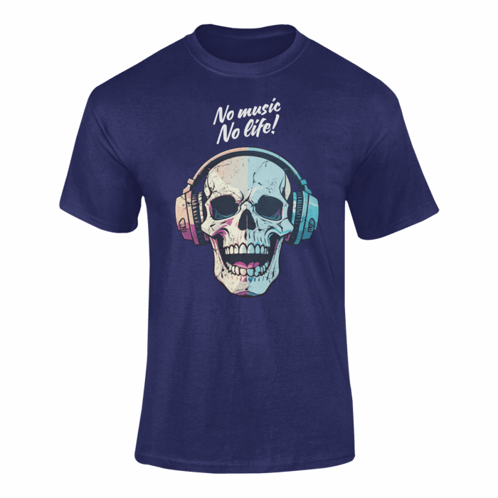 CZASZKA NO MUSIC NO LIFE- koszulka z nadrukiem - obrazek 7