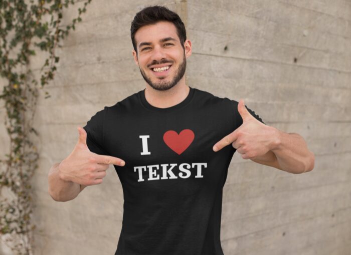 I LOVE+ TWÓJ TEKST- koszulka z nadrukiem - obrazek 3