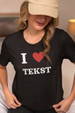 I LOVE+ TWÓJ TEKST- koszulka z nadrukiem - obrazek 3