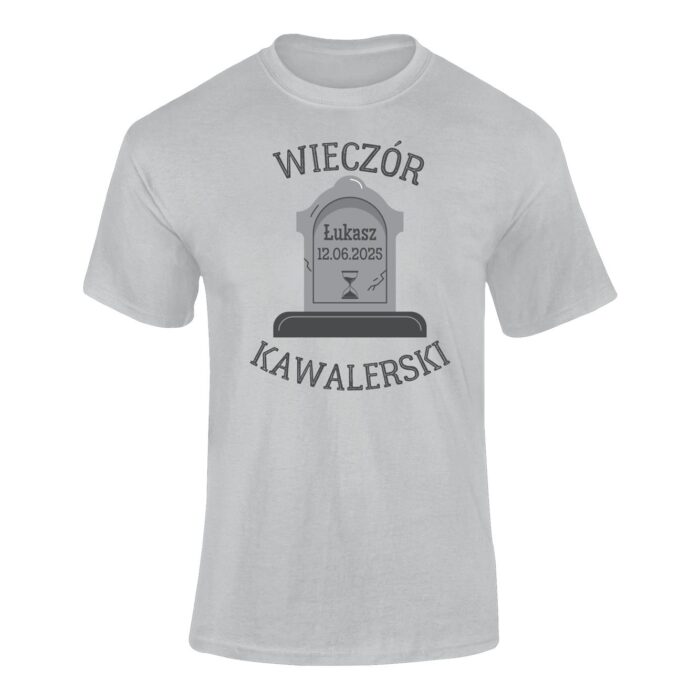 WIECZÓR KAWALERSKI+ dowolna data RIP PANA MŁODEGO- koszulka z nadrukiem - obrazek 4