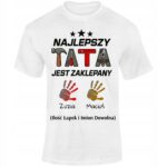 NAJLEPSZY TATA +IMIĘ DZIECKA- koszulka z nadrukiem - obrazek 3