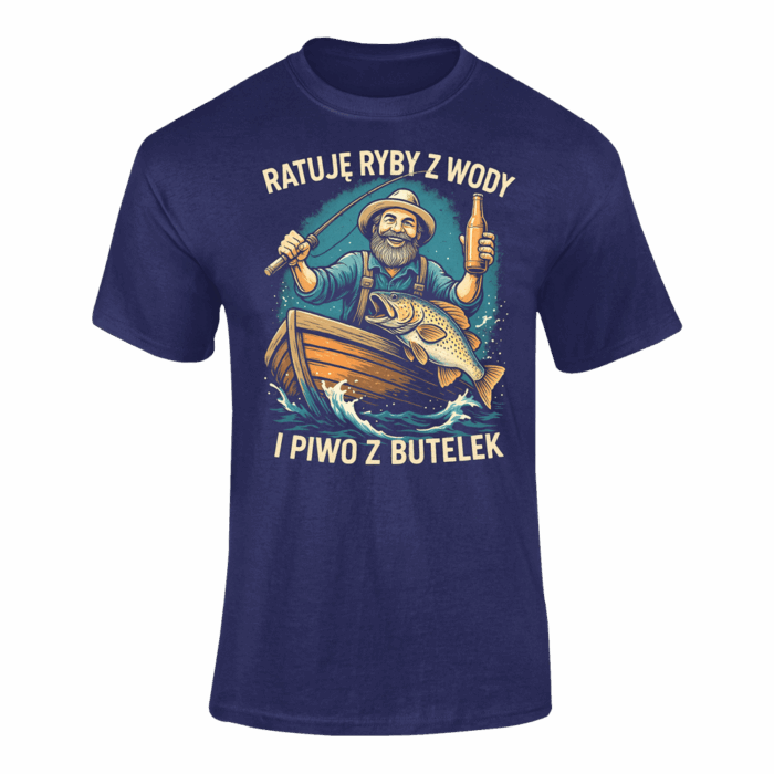 RATUJE RYBY- koszulka z nadrukiem - obrazek 4