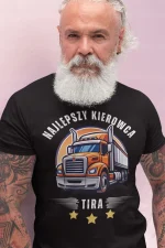Koszulka męska t-shirt prezent dla KIEROWCY TIRA ciężarówki bawełna 100% S - obrazek 4