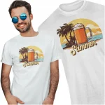 Koszulka męska t-shirt na WAKACJE urlop dla PIWOSZA bawełna 100 % S
