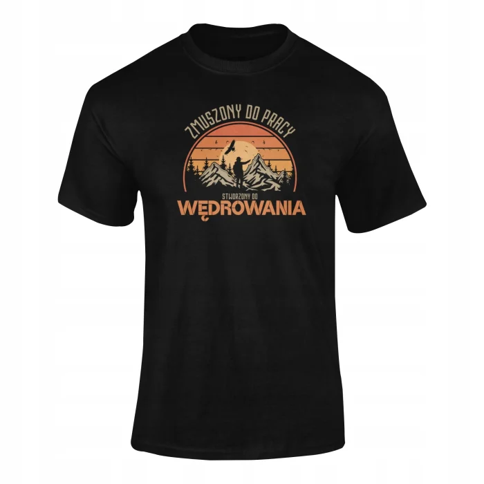 Koszulka męska t-shirt wakacje W GÓRY NA SZLAK dla miłośników podróży - obrazek 2