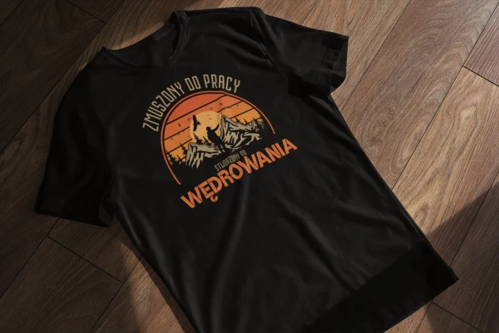 Koszulka męska t-shirt wakacje W GÓRY NA SZLAK dla miłośników podróży - obrazek 4