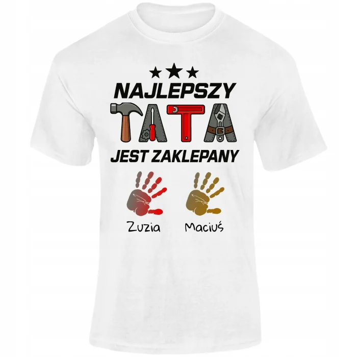 KOSZULKA MĘSKA t-shirt PREZENT DLA TATY na DZIEŃ OJCA - NAJLEPSZY TATA - obrazek 2