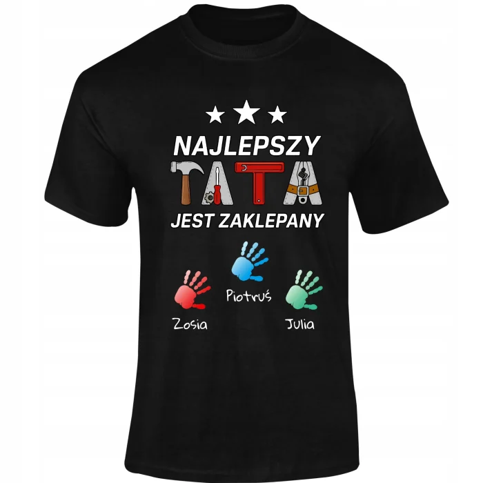 KOSZULKA MĘSKA t-shirt PREZENT DLA TATY na DZIEŃ OJCA - NAJLEPSZY TATA - obrazek 2