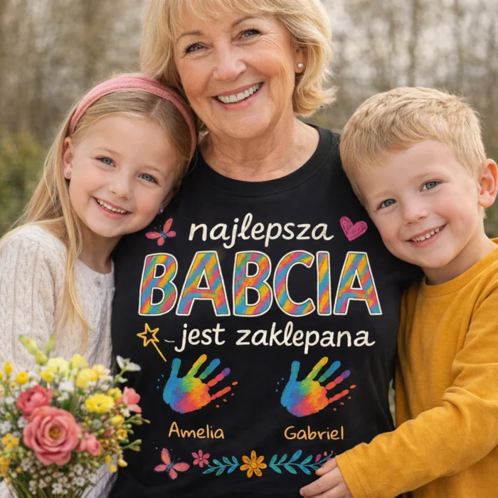 PREZENT DLA BABCI NA DZIEŃ BABCI KOSZULKA DAMSKA ŚWIĘTA URODZINY IMIENINY - obrazek 3