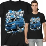VOLKSVAGEN VW T4 KOSZULKA MĘSKA NIE MA KARIERY BEZ T4 Z NADRUKIEM NIEBIESKI - obrazek 3