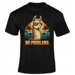 KOSZULKA CZARNA T-shirt NO PROBLAMA Śmieszna LAMA HIT 100% BAWAŁNA