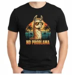 KOSZULKA CZARNA T-shirt NO PROBLAMA Śmieszna LAMA HIT 100% BAWAŁNA - obrazek 2