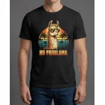 KOSZULKA CZARNA T-shirt NO PROBLAMA Śmieszna LAMA HIT 100% BAWAŁNA - obrazek 3