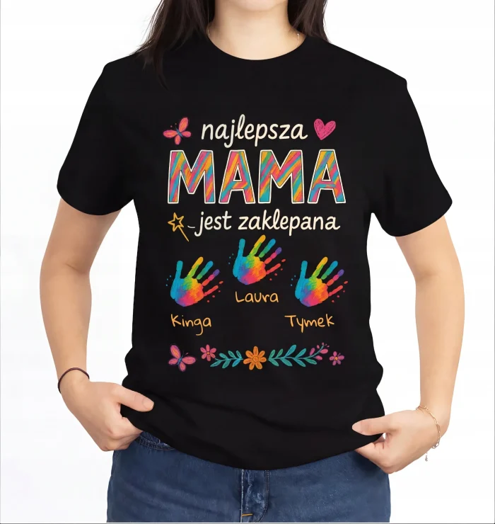PREZENT DLA MAMY z okazji NA DZIEŃ MATKI KOSZULKA DAMSKA PERSONALIZOWANA - obrazek 2