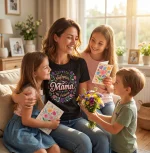 PREZENT NA DZIEŃ MAMY MATKI KOSZULKA 100% BAWEŁNA "NAJLEPSZA MAMA <3" - obrazek 3