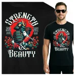 Koszulka Tshirt czarna 100% Bawełna Japonia Tokyo Samuraj Gejsza