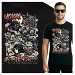 Koszulka Tshirt czarna 100% Bawełna Japonia Tokyo Yokai Folklore Demony