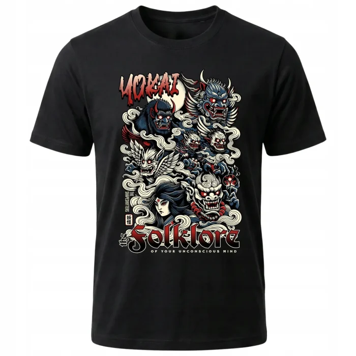 Koszulka Tshirt czarna 100% Bawełna Japonia Tokyo Yokai Folklore Demony - obrazek 2