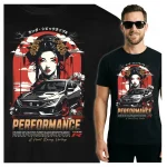Koszulka Tshirt czarna 100% Bawełna Japonia Tokyo JDM Gejsza Civic