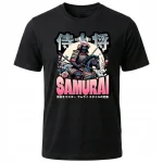 Koszulka Tshirt czarna 100% Bawełna Japonia Tokyo Samuraj Wojownik Konny - obrazek 2