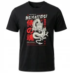 Koszulka Tshirt czarna 100% Bawełna Japonia Tokyo Bushido Samurai Smok - obrazek 2