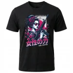 Koszulka Tshirt czarna 100% Bawełna Japonia Tokyo Gejsza Kimono Sakura - obrazek 2
