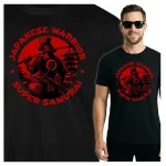 Koszulka Tshirt czarna 100% Bawełna Japonia Tokyo Samuraj Wojownik