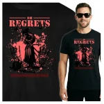 Koszulka Tshirt czarna 100% Bawełna Japonia Tokyo Samuraj Wojownik Regrets