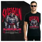 Koszulka Tshirt czarna 100% Bawełna Japonia Tokyo Shogun Samurai Cyberpunk
