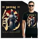 Koszulka Tshirt czarna 100% Bawełna Japonia Tokyo Samuraj Wojownik Katana