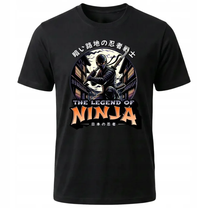 Koszulka Tshirt czarna 100% Bawełna Japonia Tokyo Japoński Wojownik - obrazek 2