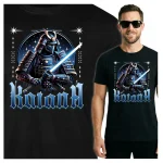 Koszulka Tshirt czarna 100% Bawełna Japonia Tokyo Samurai Wojownik Katana