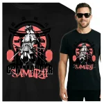 Koszulka Tshirt czarna 100% Bawełna Japonia Tokyo Samurai Wojownik Katana