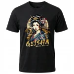 Koszulka Tshirt czarna 100% Bawełna Japonia Tokyo Gejsza Sztuka Anime - obrazek 2