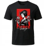 Koszulka Tshirt czarna 100% Bawełna Japonia Tokyo Gejsza Wojowniczka Katana - obrazek 2