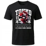 Koszulka Tshirt czarna 100% Bawełna Japonia Tokyo Koi Ryba Japoński styl - obrazek 2