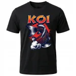 Koszulka Tshirt czarna 100% Bawełna Japonia Tokyo KOI Ryba Karpie - obrazek 2