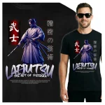 Koszulka Tshirt czarna 100% Bawełna Japonia Tokyo Samurai Iaijutsu Miecz