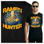 Koszulka Tshirt czarna 100% Bawełna Japonia Tokyo Ramen Hunter